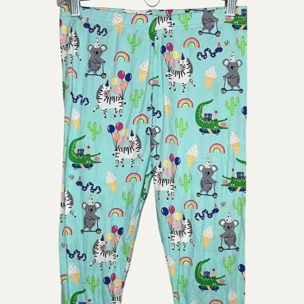 Gymboree Pull On Pajama Lounge Pants Birthday Party Theme Girls 14 Blue NWOT